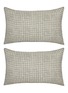 Main View - Click To Enlarge - SOCIETY LIMONTA - Nap Grid Printed Ramie Pillowcase Set of 2 — Juta