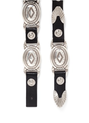 Detail View - Click To Enlarge - TOGA ARCHIVES - Tribal metal hardware mix embossed leather belt