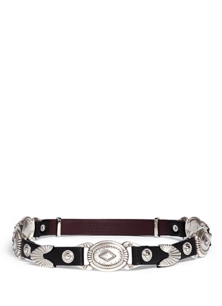 Main View - Click To Enlarge - TOGA ARCHIVES - Tribal metal hardware mix embossed leather belt