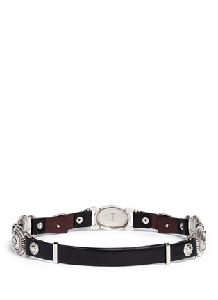 Figure View - Click To Enlarge - TOGA ARCHIVES - Tribal metal hardware mix embossed leather belt
