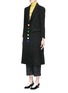 Figure View - Click To Enlarge - CHICTOPIA - Coloured button wool felt long coat