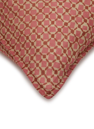 Detail View - Click To Enlarge - SOCIETY LIMONTA - Nap Grid Printed Ramie Pillowcase Set of 2 — Fucsia