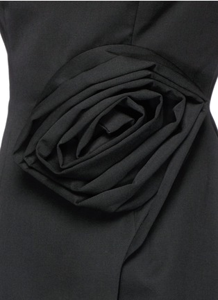 Detail View - Click To Enlarge - CHICTOPIA - Origami rose faux wrap wool dress