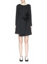 Main View - Click To Enlarge - CHICTOPIA - Origami rose faux wrap wool dress