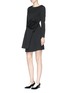 Figure View - Click To Enlarge - CHICTOPIA - Origami rose faux wrap wool dress