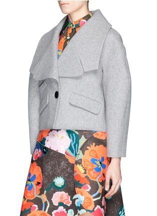 Front View - Click To Enlarge - CHICTOPIA - Wide lapel oversize wool felt cropped jacket