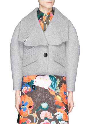 Main View - Click To Enlarge - CHICTOPIA - Wide lapel oversize wool felt cropped jacket