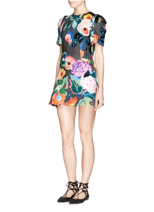 Figure View - Click To Enlarge - CHICTOPIA - Floral print scuba jersey flare dress