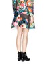 Back View - Click To Enlarge - CHICTOPIA - Floral print scuba jersey A-line skirt