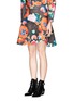 Front View - Click To Enlarge - CHICTOPIA - Floral print scuba jersey A-line skirt