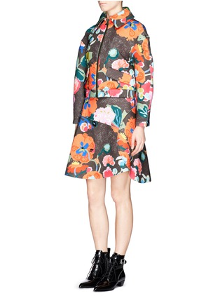 Figure View - Click To Enlarge - CHICTOPIA - Floral print scuba jersey A-line skirt