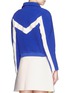 Back View - Click To Enlarge - CHICTOPIA - Chevron cloqué crepe cropped bomber jacket