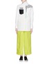 Figure View - Click To Enlarge - CHICTOPIA - Neon silk-wool cropped tailored pants