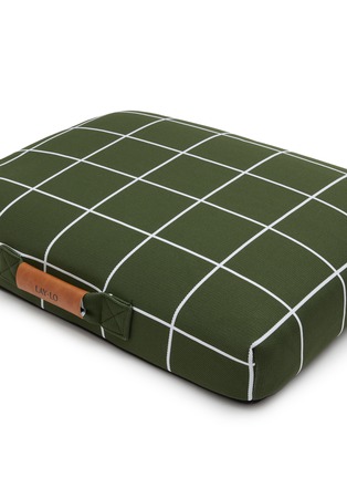 Detail View - Click To Enlarge - LAY LO - Grid Medium Dog Bed — Green