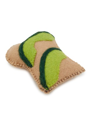 Front View - Click To Enlarge - WARE OF THE DOG - Avocado Toast Felted Wool Cat Toy