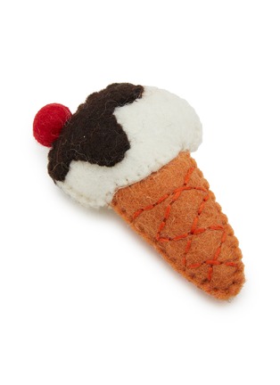 Front View - Click To Enlarge - WARE OF THE DOG - Ice Cream Cone Felted Wool Cat Toy