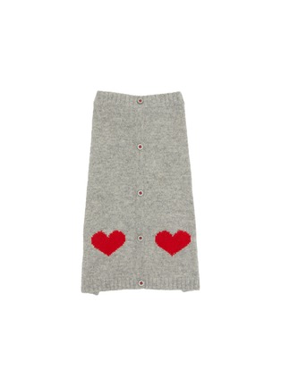 Main View - Click To Enlarge - WARE OF THE DOG - Heart Cardigan Size 1 — Grey/Red