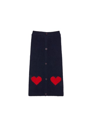 Main View - Click To Enlarge - WARE OF THE DOG - Heart Cardigan Size 1 — Dark Blue/Red