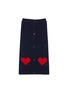 Main View - Click To Enlarge - WARE OF THE DOG - Heart Cardigan Size 2 — Dark Blue/Red