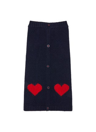 Main View - Click To Enlarge - WARE OF THE DOG - Heart Cardigan Size 4 — Dark Blue/Red