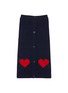 Main View - Click To Enlarge - WARE OF THE DOG - Heart Cardigan Size 4 — Dark Blue/Red