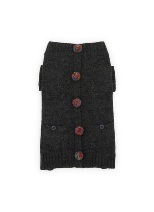 Main View - Click To Enlarge - WARE OF THE DOG - Pom Pom Cardigan Size 3 — Grey/Multi