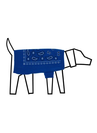 Detail View - Click To Enlarge - WARE OF THE DOG - Bandana Sweater Size 1 — Royal Blue/Black/White