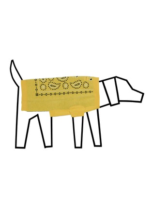 Detail View - Click To Enlarge - WARE OF THE DOG - Bandana Sweater Size 1 — Yellow/Black/White