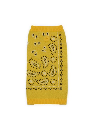 Main View - Click To Enlarge - WARE OF THE DOG - Bandana Sweater Size 3 — Yellow/Black/White