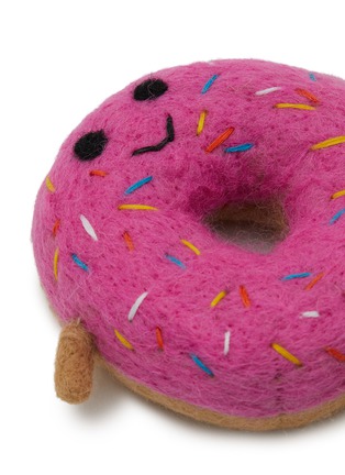 Front View - Click To Enlarge - WARE OF THE DOG - Donut Felted Wool Dog Toy — Strawberry