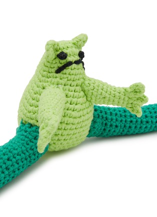 Front View - Click To Enlarge - WARE OF THE DOG - Frog Cotton Crochet Dog Toy