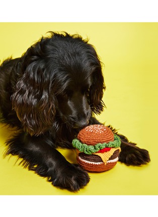 Detail View - Click To Enlarge - WARE OF THE DOG - Hamburger Wool Knit Dog Toy