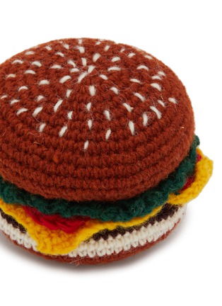 Front View - Click To Enlarge - WARE OF THE DOG - Hamburger Wool Knit Dog Toy