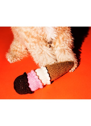 Detail View - Click To Enlarge - WARE OF THE DOG - Ice Cream Cone Wool Knit Dog Toy