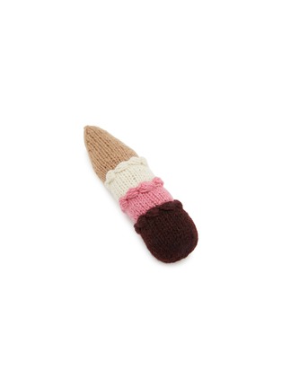 Front View - Click To Enlarge - WARE OF THE DOG - Ice Cream Cone Wool Knit Dog Toy