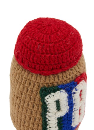 Front View - Click To Enlarge - WARE OF THE DOG - Peanut Butter Wool Knit Dog Toy