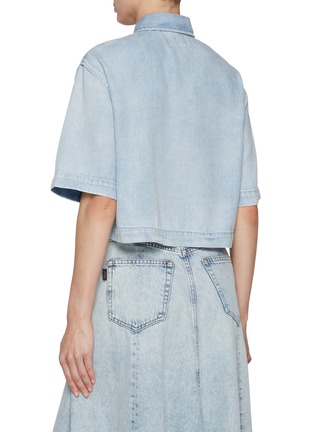 Back View - Click To Enlarge - RAG & BONE - Lenna Ultra Featherweight Light Washed Denim Shirt