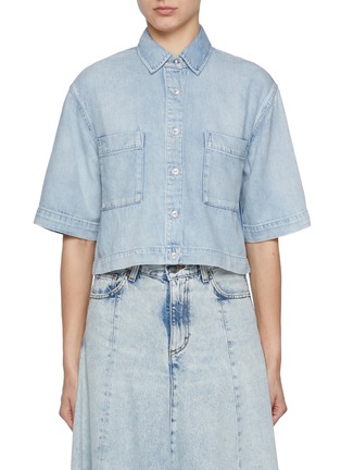 Main View - Click To Enlarge - RAG & BONE - Lenna Ultra Featherweight Light Washed Denim Shirt