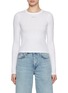 Main View - Click To Enlarge - RAG & BONE - Logo Print Cropped Crewneck Cotton Shirt