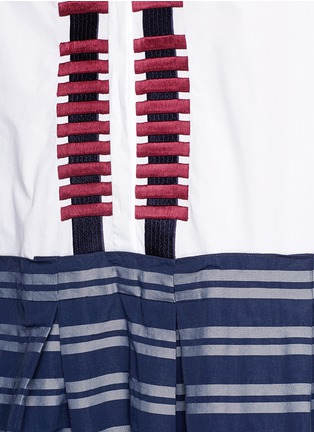 Detail View - Click To Enlarge - TANYA TAYLOR - 'Frida' graphic embroidery stripe shirt dress