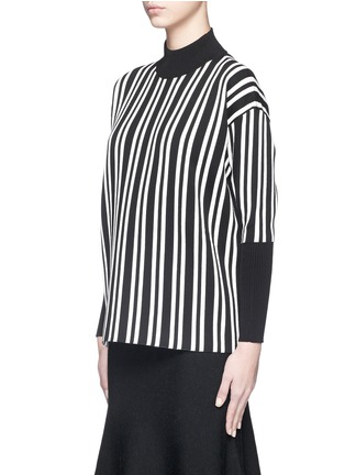Front View - Click To Enlarge - TANYA TAYLOR - 'Timmy' stripe rib knit turtleneck sweater top