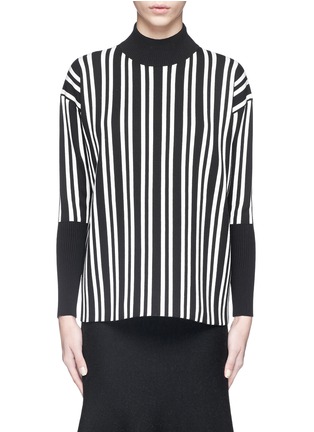 Main View - Click To Enlarge - TANYA TAYLOR - 'Timmy' stripe rib knit turtleneck sweater top