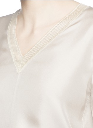 Detail View - Click To Enlarge - RAG & BONE - 'Helena' knit trim silk top