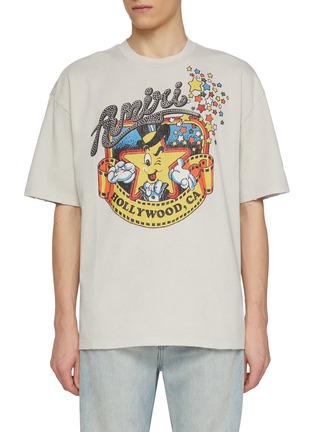 Main View - Click To Enlarge - AMIRI - Mr. Hollywood Distressed Edges Cotton T-Shirt