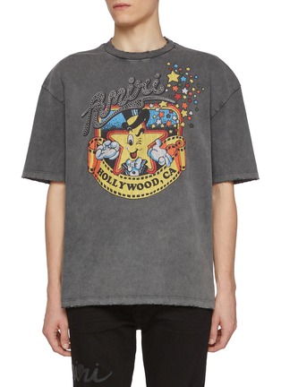 Main View - Click To Enlarge - AMIRI - Mr. Hollywood Distressed Edges Cotton T-Shirt