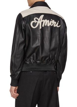 Back View - Click To Enlarge - AMIRI - Ma Swirl Band Leather Jacket