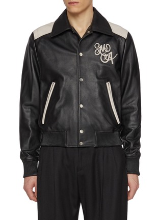 Main View - Click To Enlarge - AMIRI - Ma Swirl Band Leather Jacket