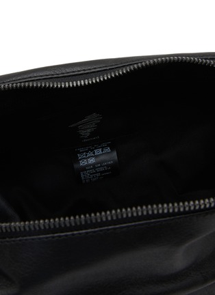 Detail View - Click To Enlarge - DISCORD YOHJI YAMAMOTO - Small Cow Leather Drum Dyed Leather Puff Crossbody Bag