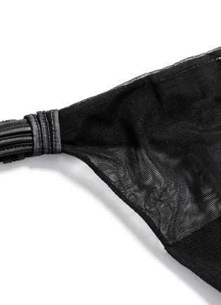 Detail View - Click To Enlarge - LA PERLA - 'Tulle Nervures' silk satin ribbed tulle thong