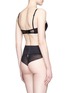 Back View - Click To Enlarge - LA PERLA - 'Tulle Nervures' ribbed tulle high waist thong